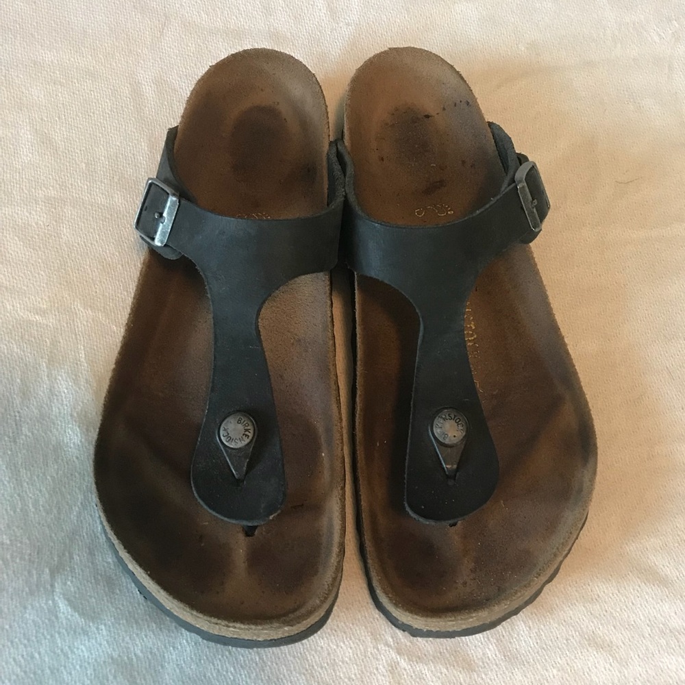 Birkenstock Black Oiled Leather Sandals